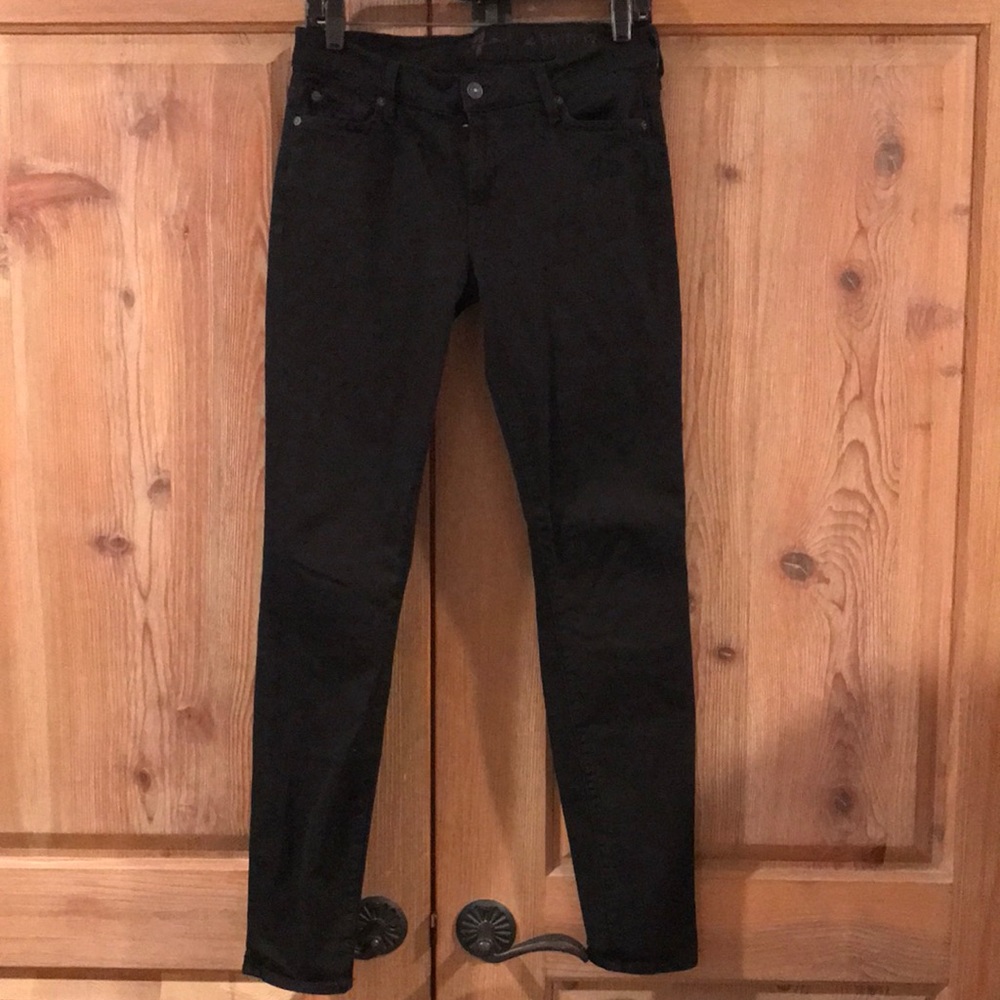 7 for all Mankind black skinny jeans size 28